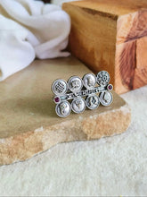 Antique Oxidised Asht Mangal Adjustable Ring | Sarichka